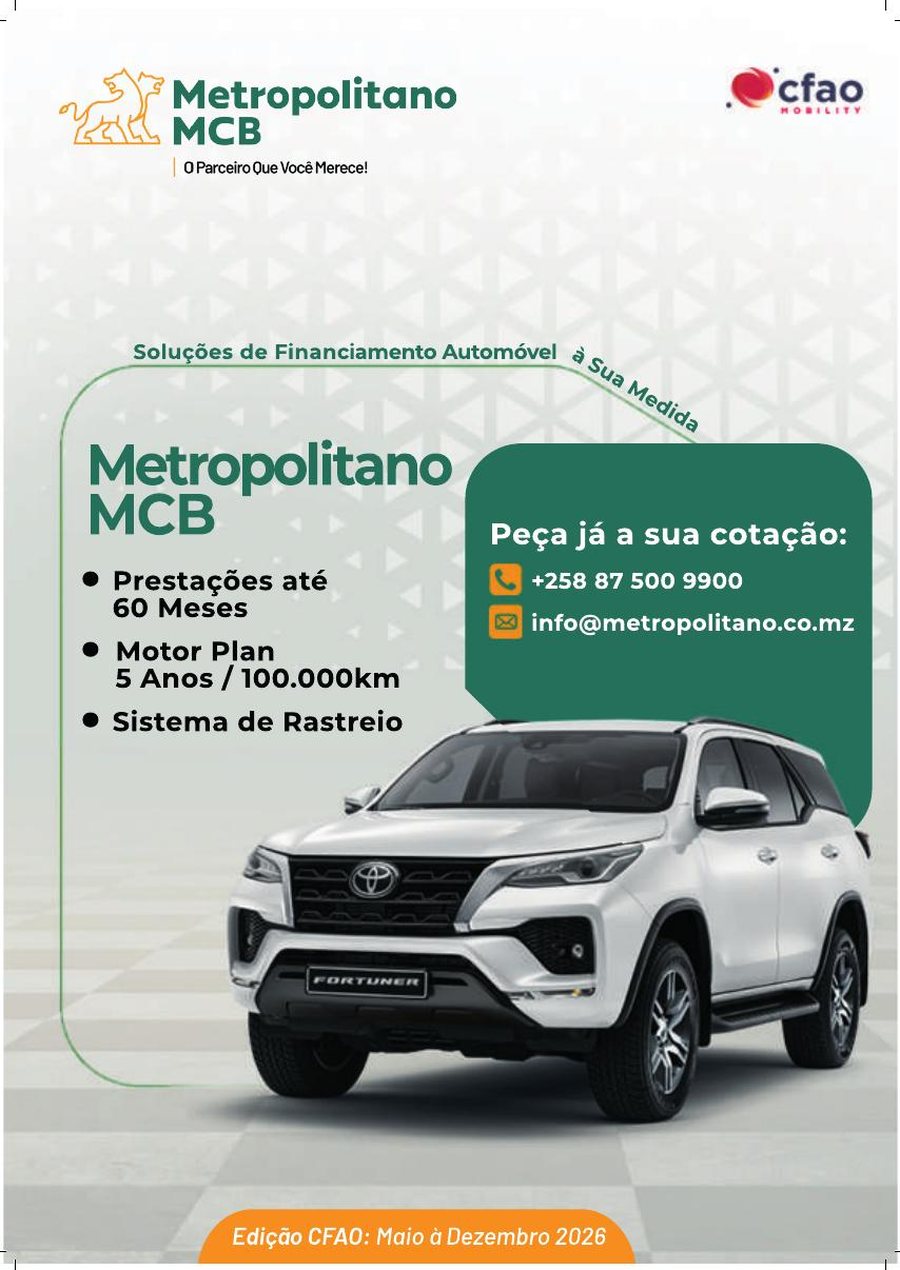Capa do catálogo automóvel CFAO Mobility com o Metropolitano MCB