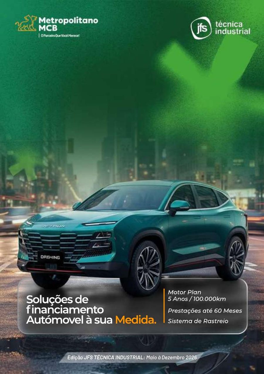 Capa do catálogo automóvel JFS Técnica Industrial com o Metropolitano MCB